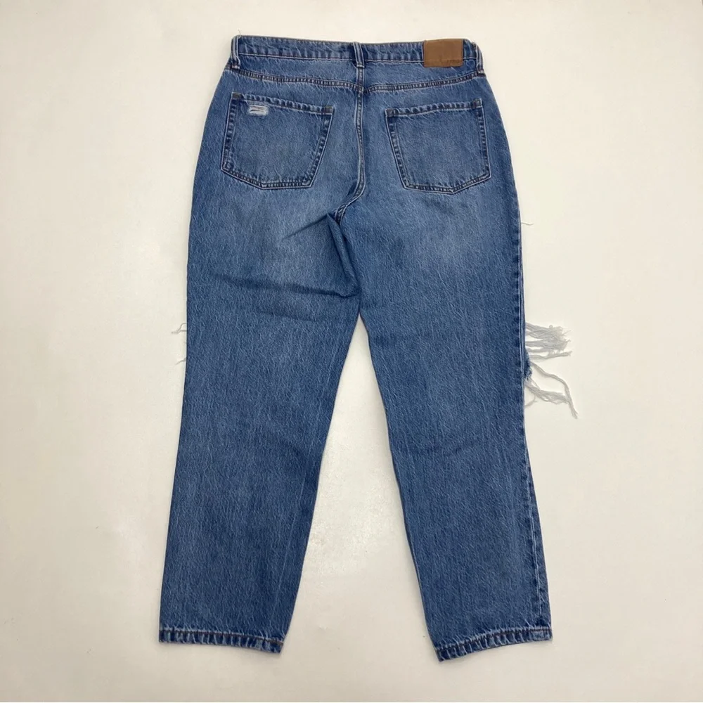 Aeropostale Distressed Hi Rise Mom Jeans Medium Wash Womens Size 10